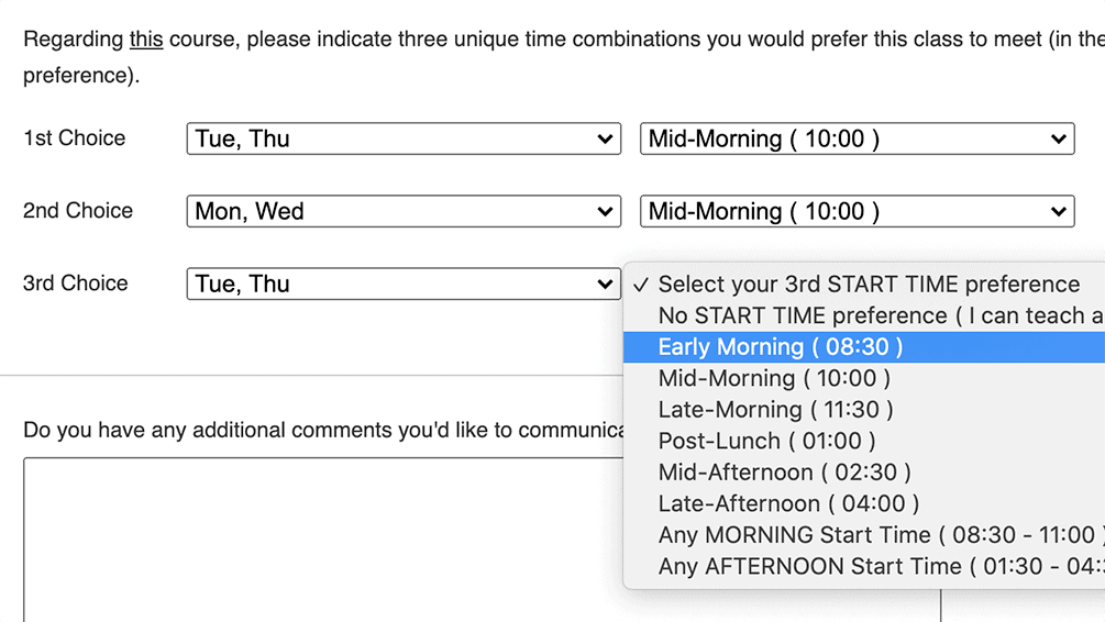 How to collect teaching preferences from faculty Thumbnail
